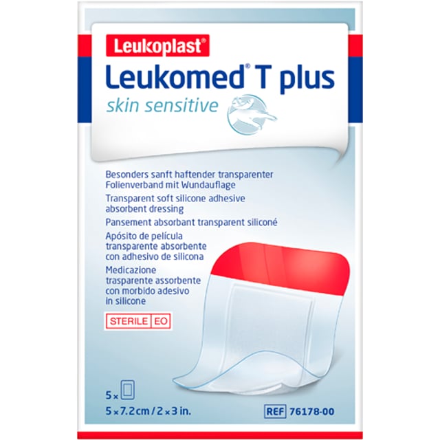 Leukomed t plus skin sensitive 5 cm x 7,2 cm 5 st