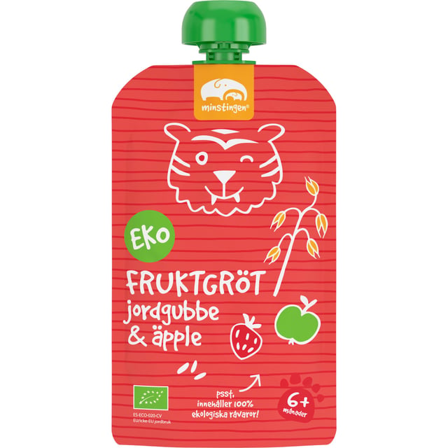 Minstingen Fruktgröt Jordgubb & Äpple 120 g