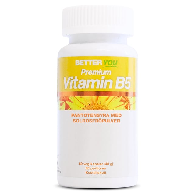 Better You Premium Vitamin B5 60 kapslar | Vitaminer & kosttillskott - Vitaminer & mineraler - B-vitaminer - Vitamin B5 Pantotensyra,Vitaminer & kosttillskott - Vitaminer & mineraler - B-vitaminer | Apoteka