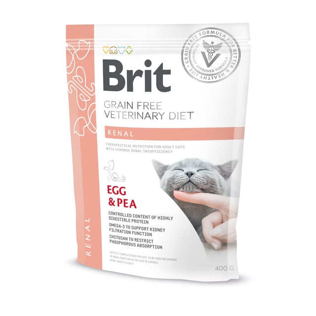 Produktfoto för Brit Veterinary Diet Cat Renal Grain Free Egg & Pea (400 g)