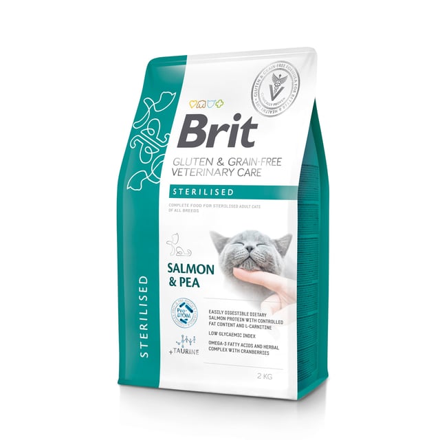 Produktfoto för Brit Veterinary Diet Cat Grain Free Sterilised Salmon & Pea (2 kg)