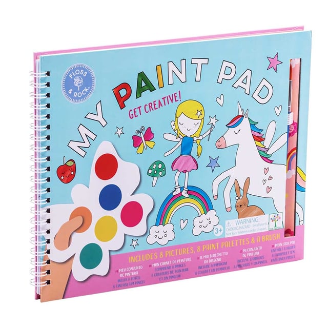 Floss & Rock Målarblock Med Vattenfärg Paletter Rainbow Fairy
