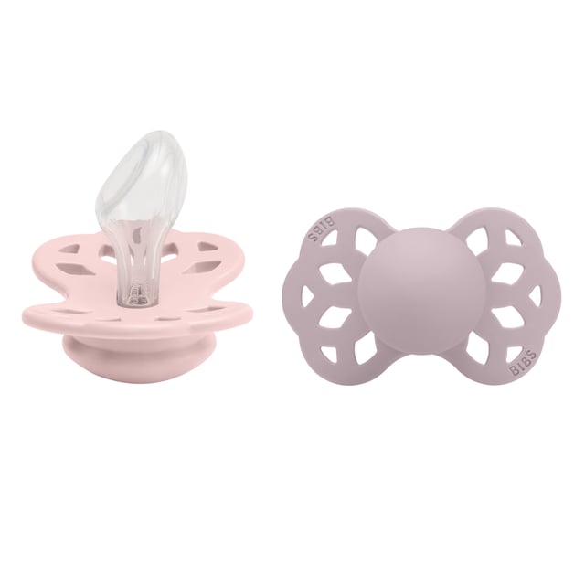 BIBS Infinity Silicone Anatomical Size 2 Blossom/Dusky Lilac · 2 st