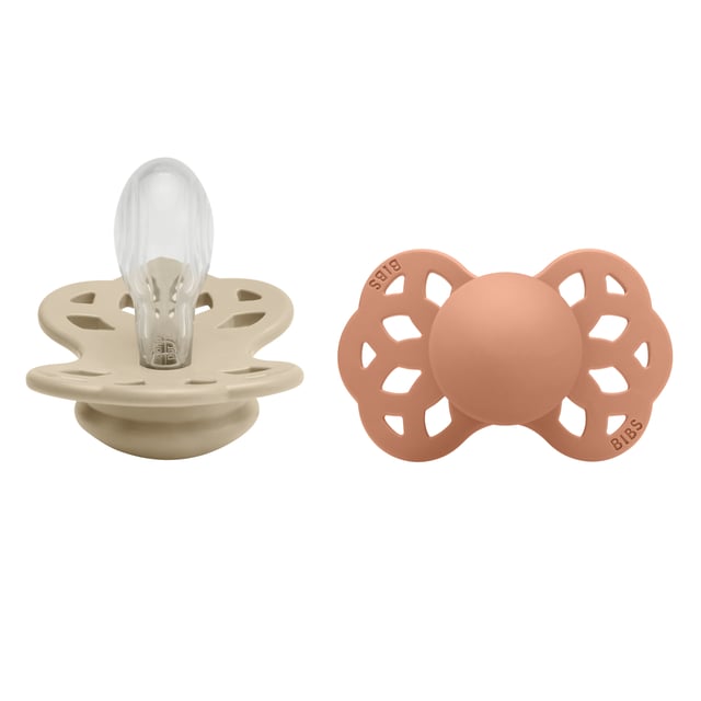 BIBS Infinity Silicone Symmetrical Size 2 Vanilla/Peach · 2 st