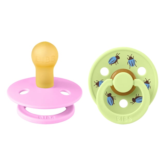 BIBS Studio Colour Pacifier Beetle Mix Latex Size 1 Round Ballet/Matcha · 2 st