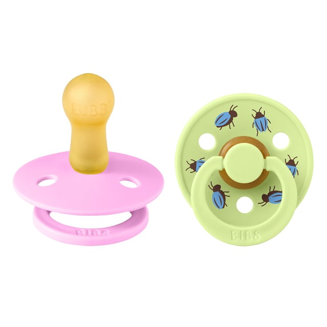 BIBS Studio Colour Pacifier Beetle Mix Latex Size 2 Round Ballet/Matcha · 2 st
