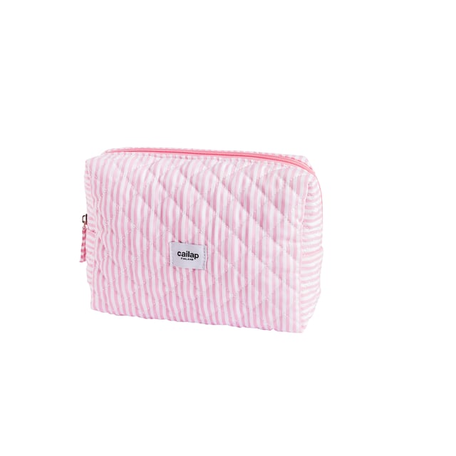 Cailap Sminkväska, rosa ränder, stor