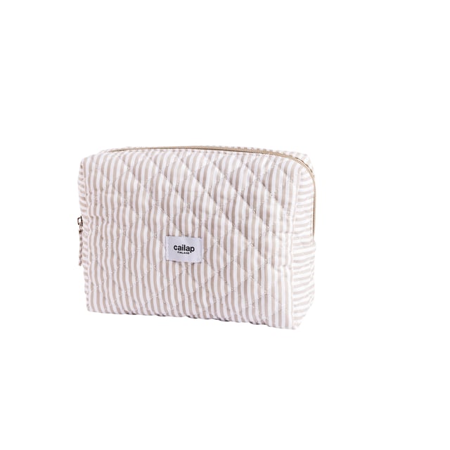 Cailap Sminkväska, beige ränder, stor