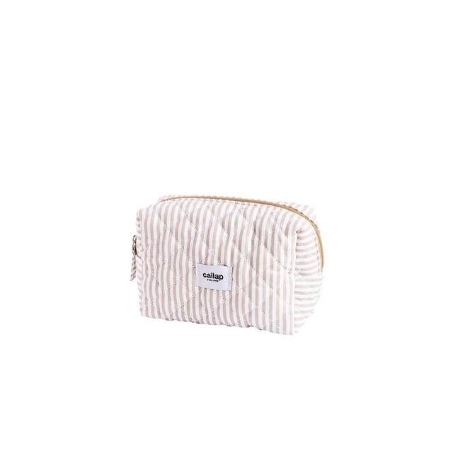 Cailap Sminkväska, beige ränder, liten