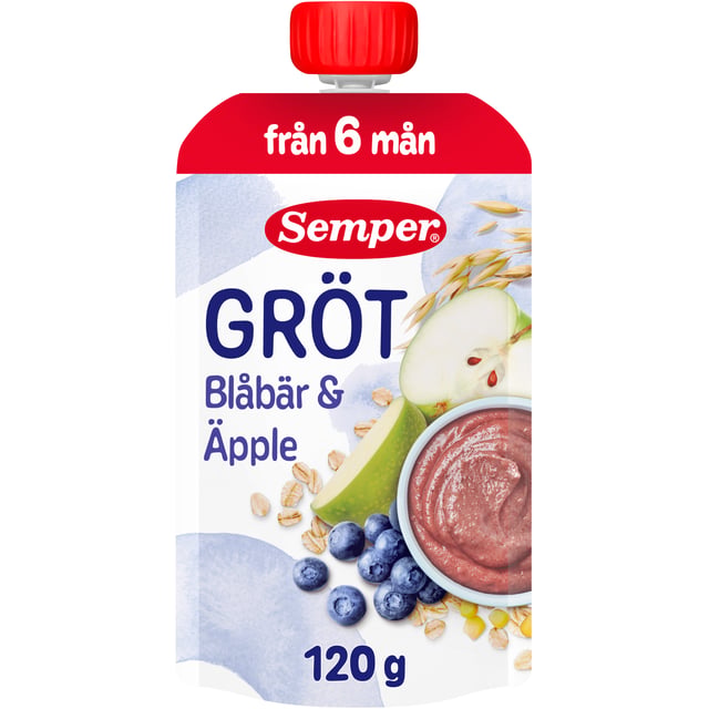 Semper Grötklämmis Blåbär & Äpple 120 g