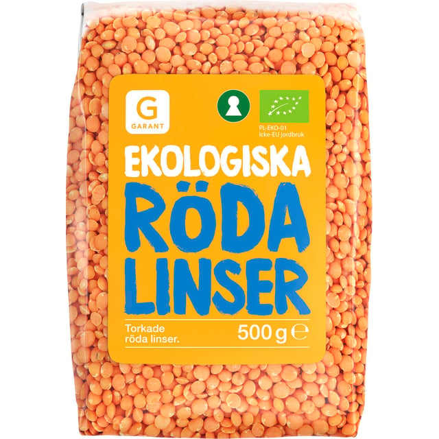 Garant Röda Linser Eko 500 g