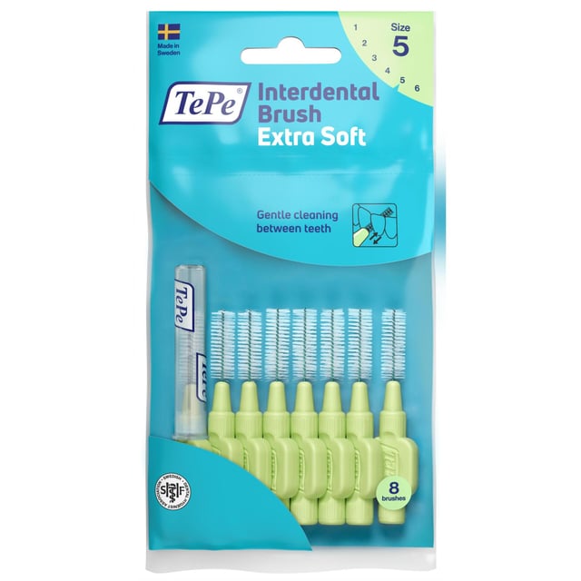 TePe Mellanrumsborste Extra Soft 0,8mm Grön · 8 st