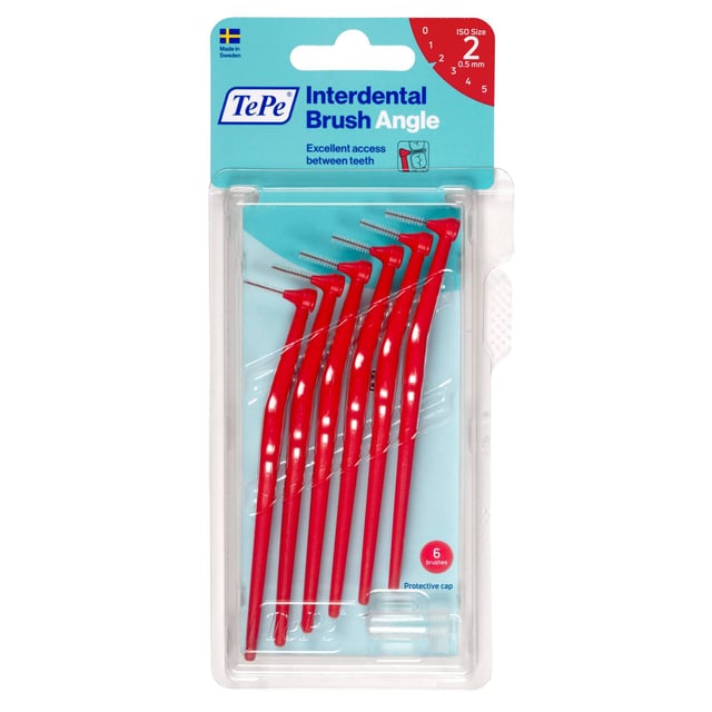 TePe Angle Vinklad Mellanrumsborste 0,5mm Röd 6-pack