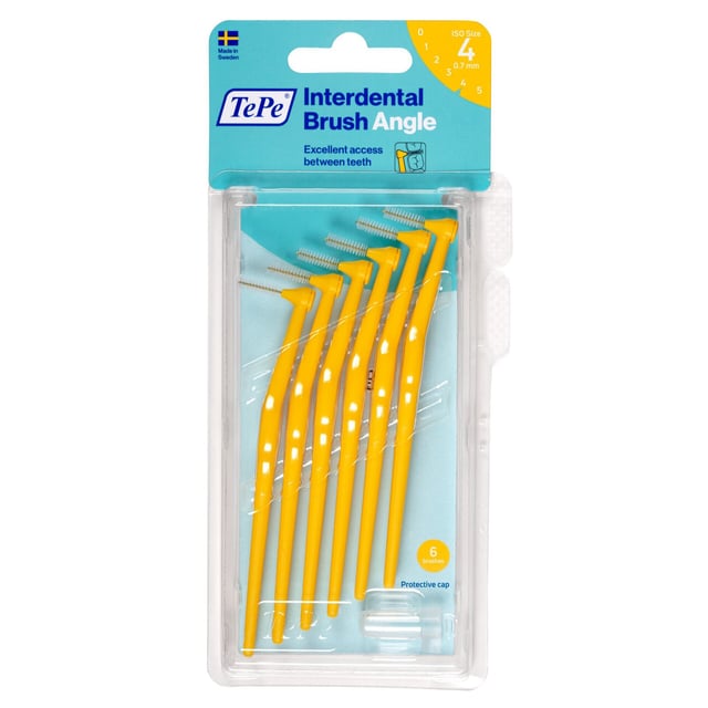 TePe Angle Vinklad Mellanrumsborste 0,7mm Gul 6-pack