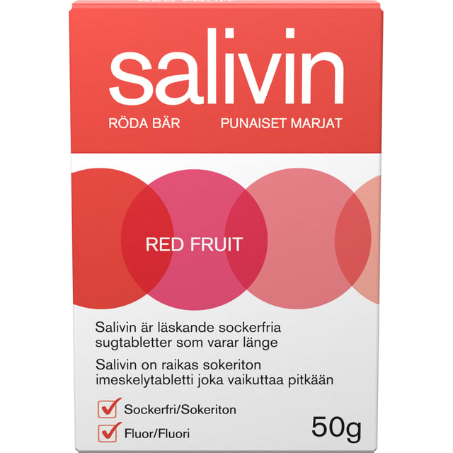 Salivin Sugtabletter Vid Muntorrhet Röda Bär