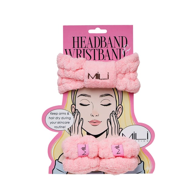 MILI Cosmetics Headband & Wrist Washband Deluxe Set
