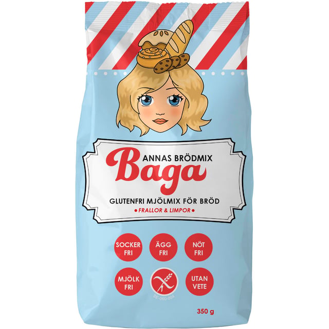 Produktfoto för Baga Annas Glutenfria Brödmix 350 g