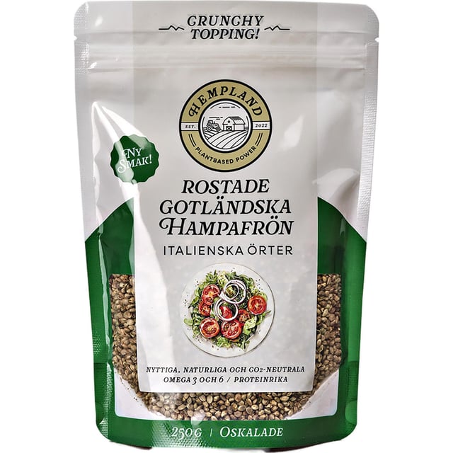 Hempland Rostade Gotländska Hampafrön Italienska Örter 250 g
