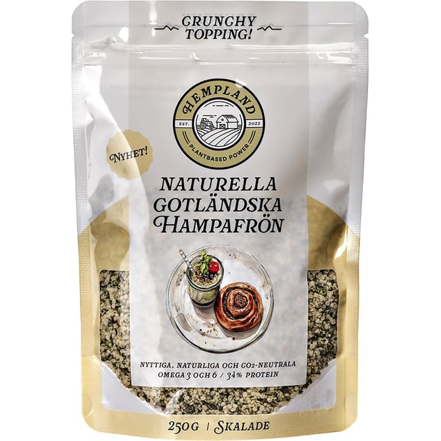 Hempland Skalade Naturella Hampafrön 250 g