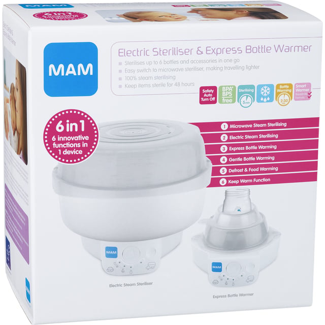 MAM 6in1 Electric Steriliser & Bottle Warmer 1 st 1 st