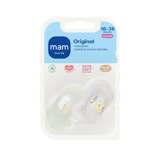 MAM Original Nappar Silikon 16-36 Månader 2 st - Olika färger