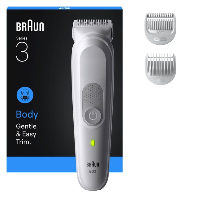 Braun Body Groomer Series 3 Kroppstrimmer, +3 Stylingverktyg, BG3530, Grå