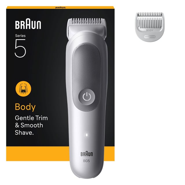 Braun Body Groomer Series 5 Kroppstrimmer, +2 Grooming-verktyg, BG5500, Grå