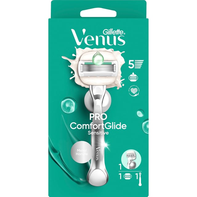 Gillette Venus Pro ComfortGlide Sensitive Rakhyvel & 1 st Rakblad Samt Duschhållare