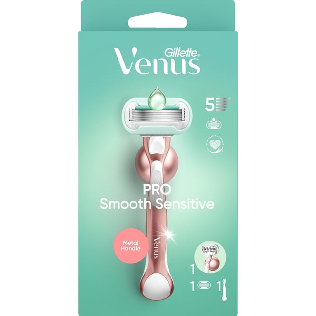 Gillette Venus Pro Smooth Sensitive Rakhyvel och Rakblad Samt Duschhållare