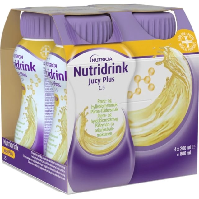 Nutridrink Jucy Plus Päron/Fläder 4x200 ml