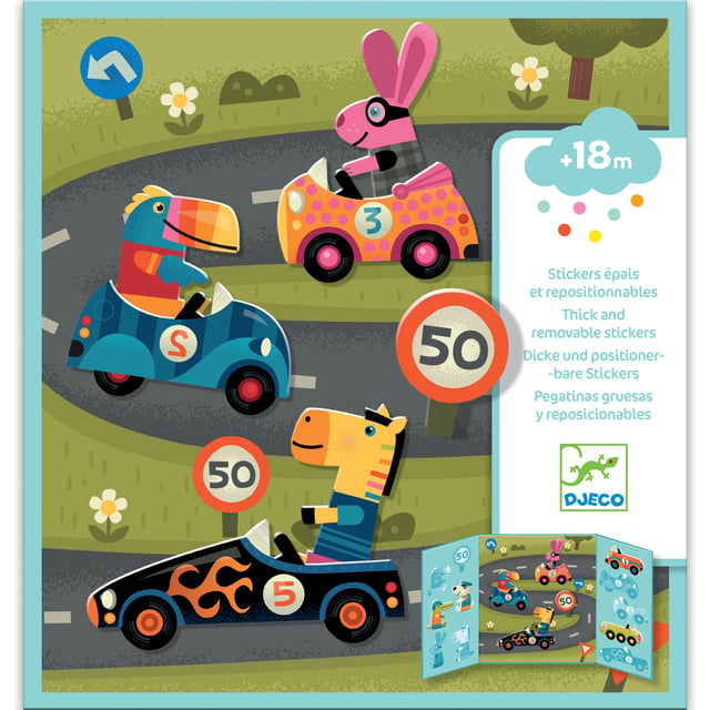 Djeco Stickers Cars Flyttbara Stickers