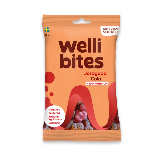 Wellibites Jordgubb Cola 70 g