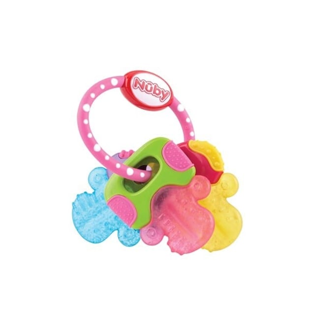 Nuby Teether IcyBite Keys 3m+Pink/Blue/Yellow
