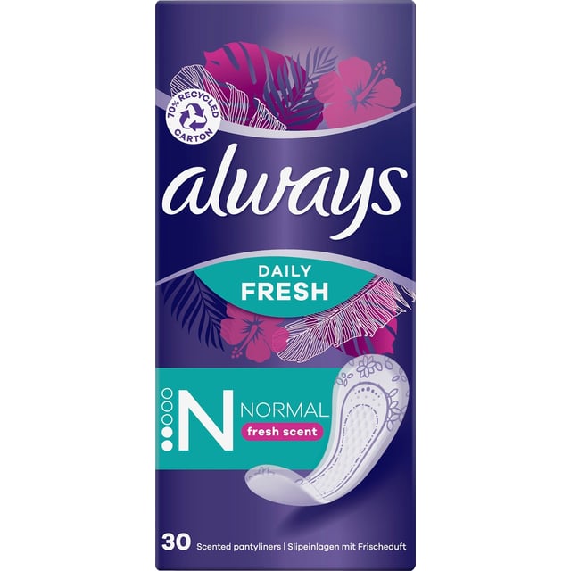 Always Dailies Normal Fresh & Protect Trosskydd med en fräsch doft 30 st