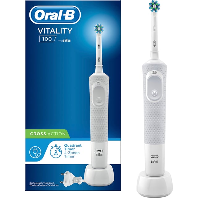Oral-B Vitality 100 Cross Action Eltandborste Vit 1 st