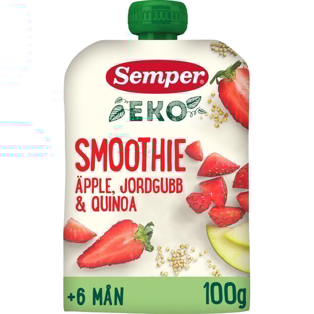 Semper EKO Smoothie Äpple, Jordgubb & Quinoa 100 g