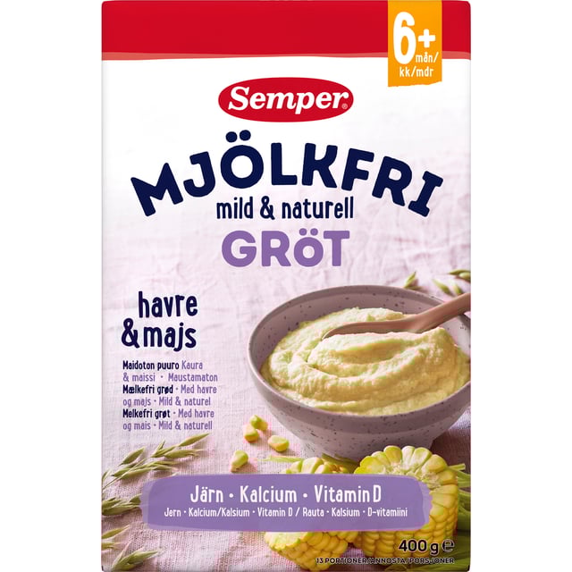 Semper Mjölkfri Gröt Havre & Majs 400 g
