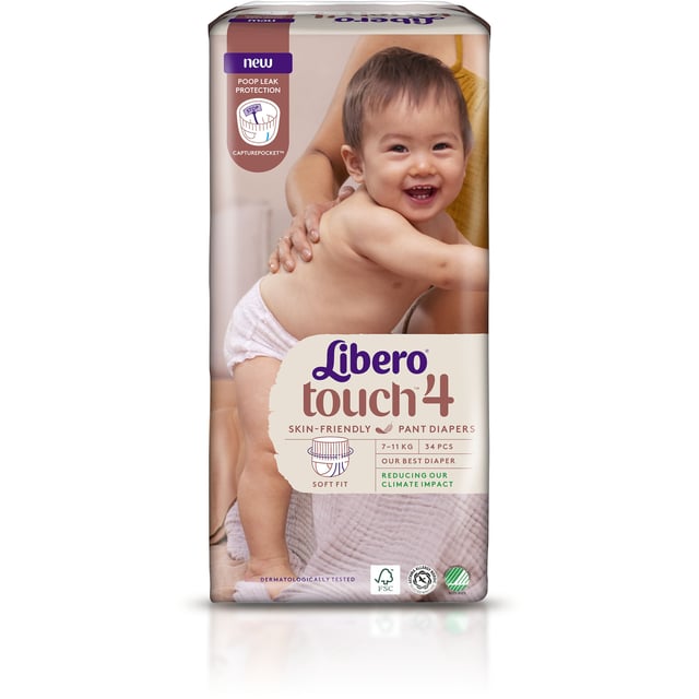 Libero Touch 4  Byxblöjor (7-11 kg) 34 st