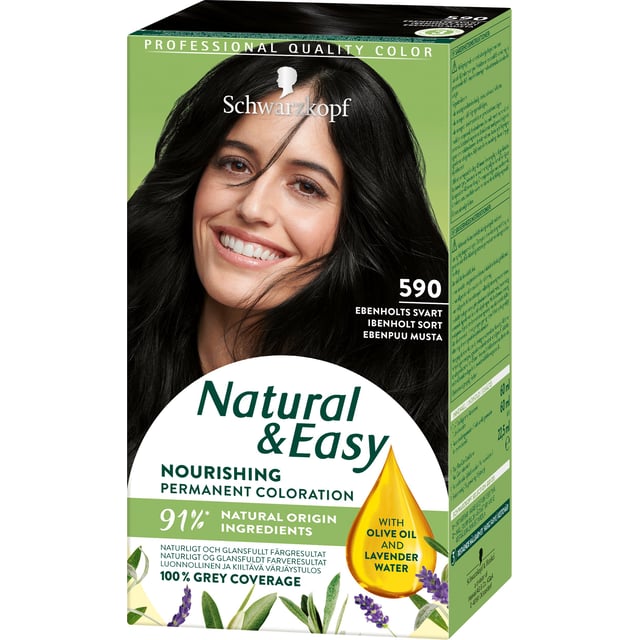 Schwarzkopf Natural & Easy 590 Ebenholts Svart 1 st