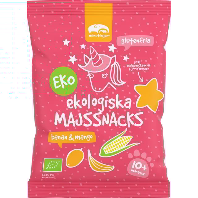 Minstingen Ekologiska Majssnacks Banan & Mango 20 g