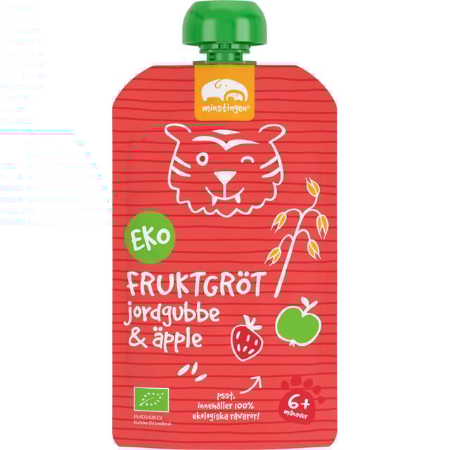 Minstingen Fruktgröt Jordgubb & Äpple 120 g