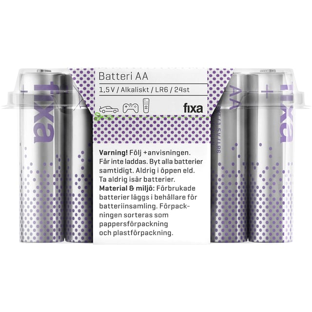 Fixa AA LR6 Batterier 24 st
