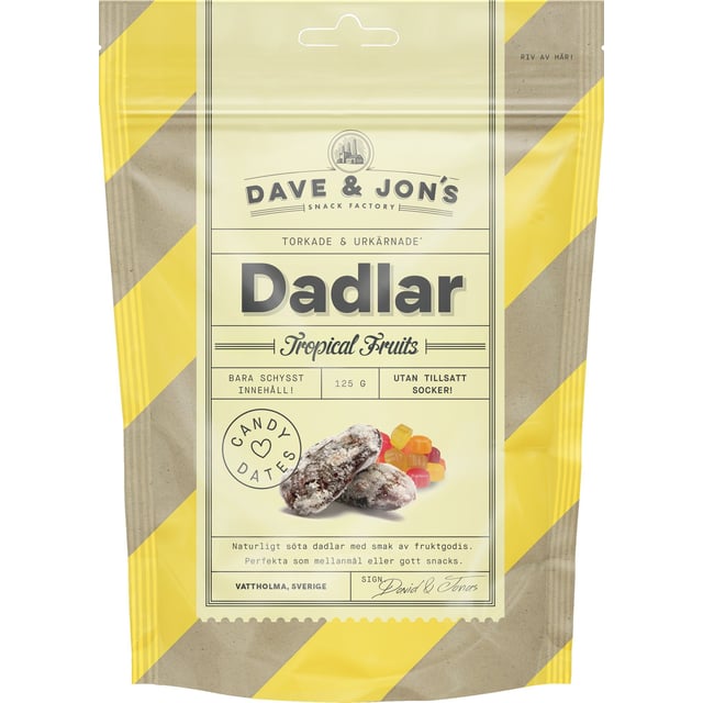 DAVE & JON´S Dadlar Tropical Fruits 125 g