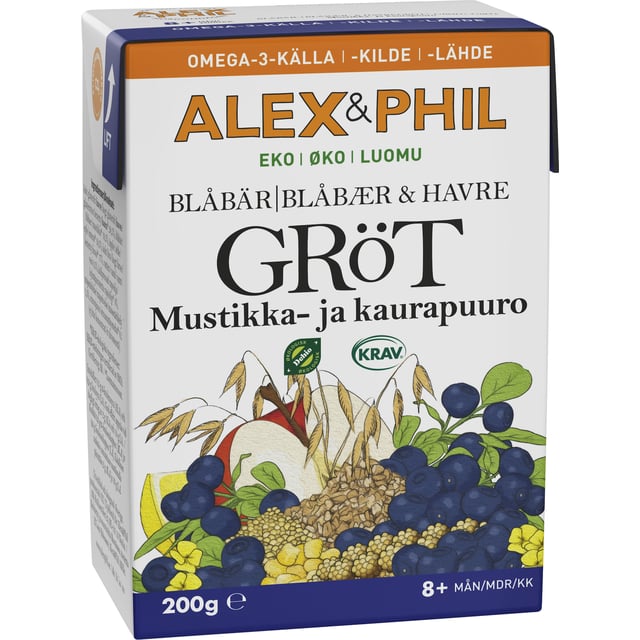 Alex & Phil Havregröt med blåbär 200 g