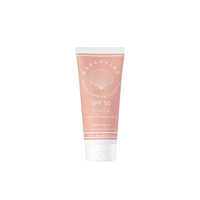 BEACHKIND Natural Sunscreen Sensitive SPF50 Fragrance Free 50 ml