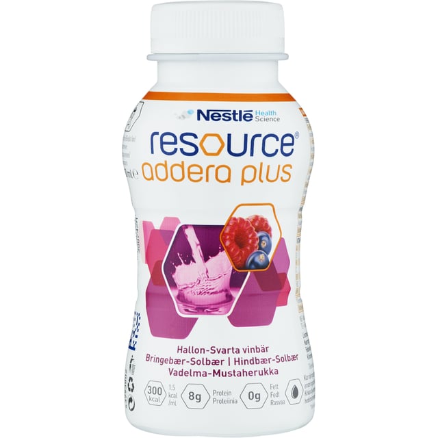 Nestlé Resource Addera Plus Hallon-Svarta vinbär 4 x 200 ml