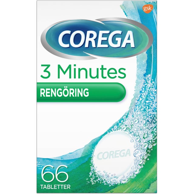 Corega 3 Minutes Protesrengöring 66 tabletter