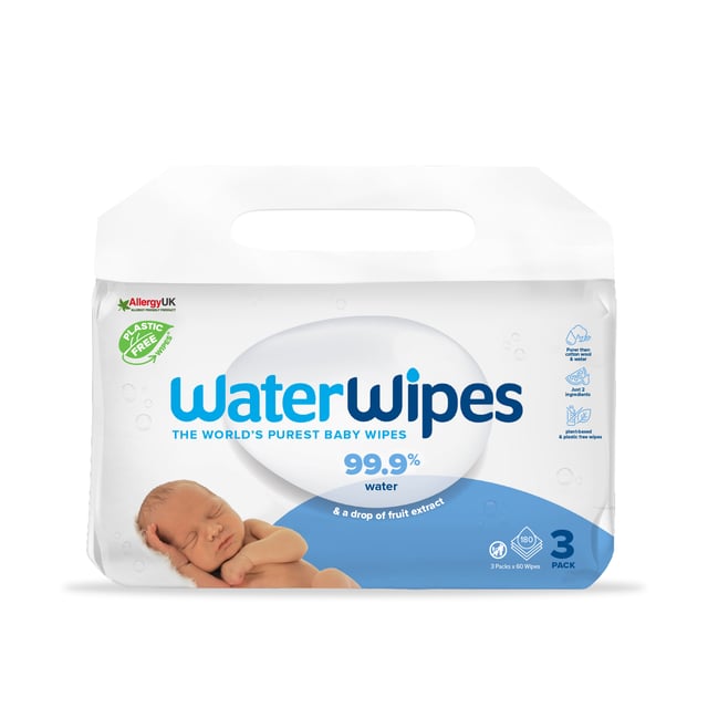 WaterWipes Våtservett Plastfri 3-pack