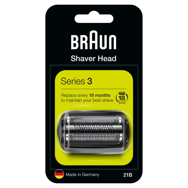 Braun Series 3 Byteskassett till elektriskt rakapparatshuvud 21B Svart 1 st