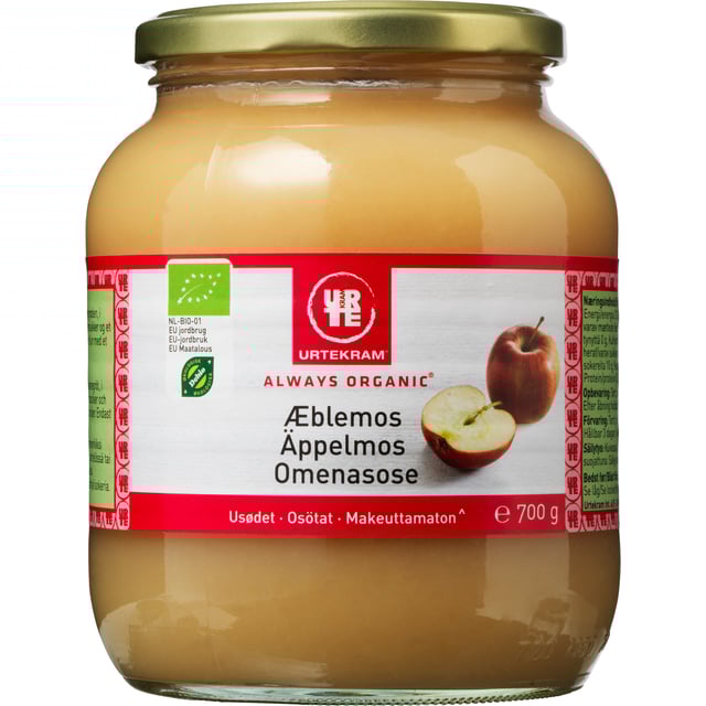 Urtekram Food Äppelmos Osötat 700g
